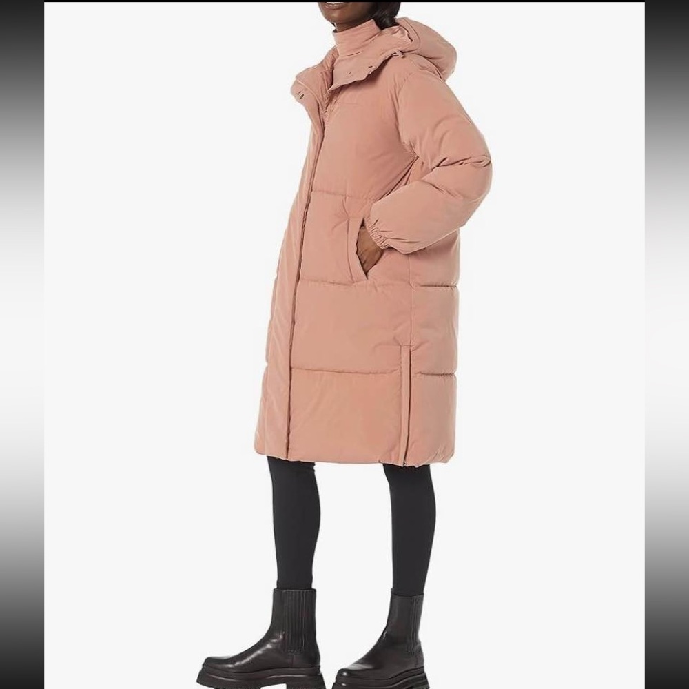 Amazon Essentials Light Brown Puffer Jacket NWT - image 3